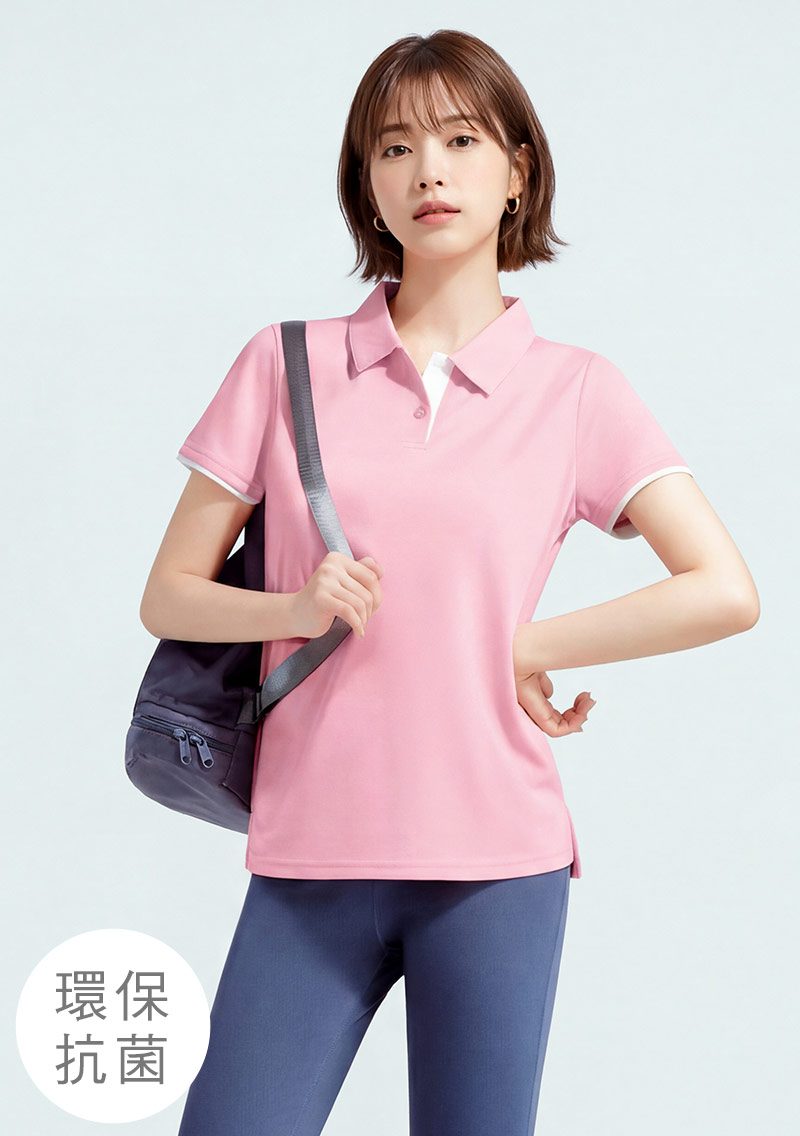 舒適.MIT永續環保材質-抗UV吸排抗菌拼色polo衫