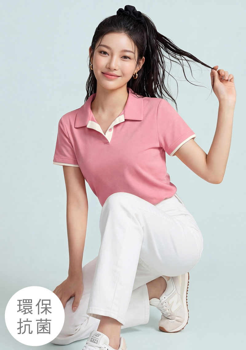 舒適.MIT永續環保材質-抗UV吸排抗菌拼色polo衫