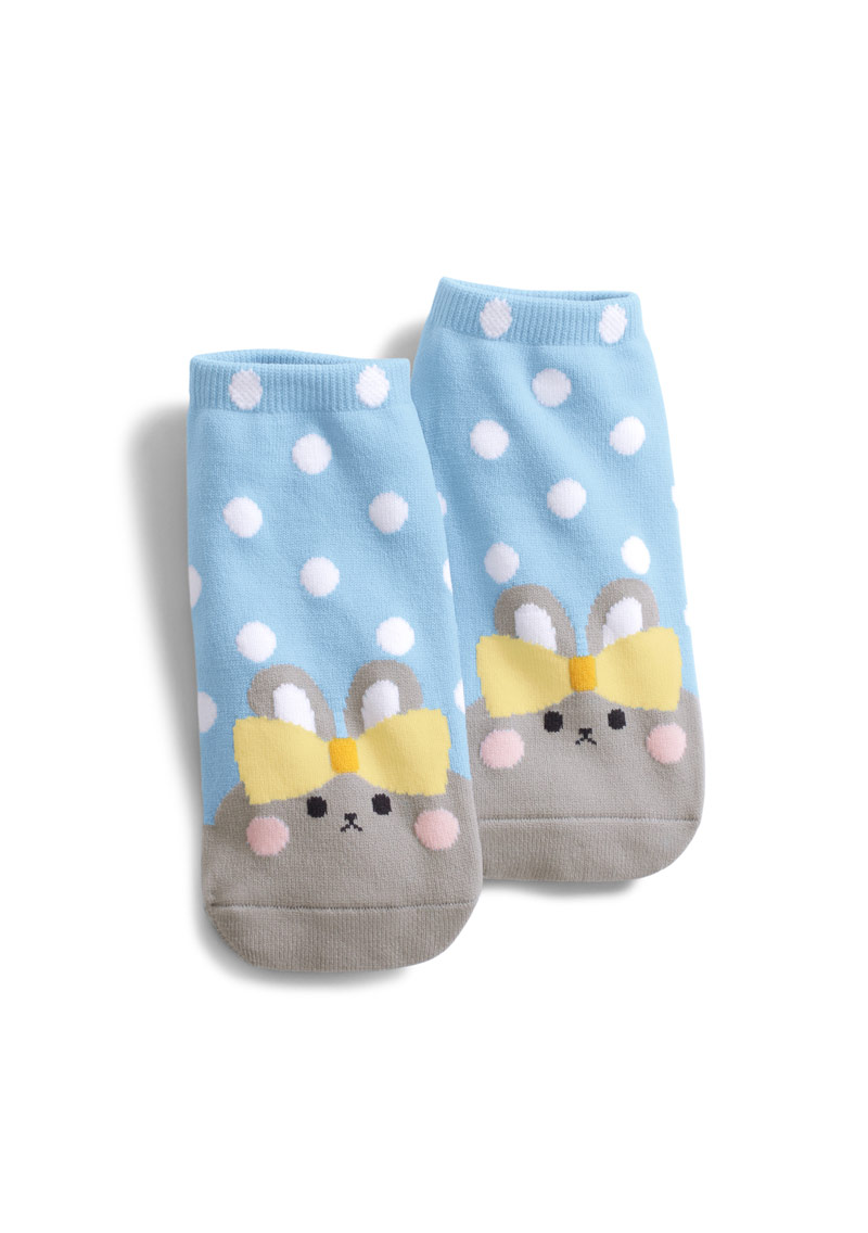 蝴蝶結兔子涼感短襪