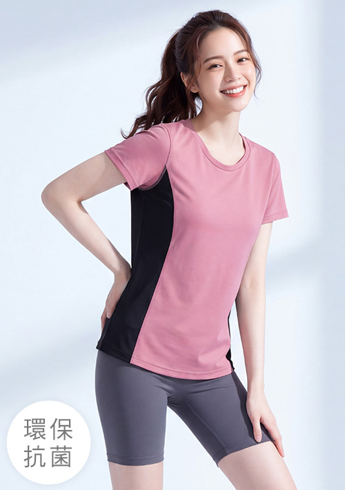 【限時$199】舒適.MIT永續環保材質-抗UV吸排抗菌配色圓領上衣