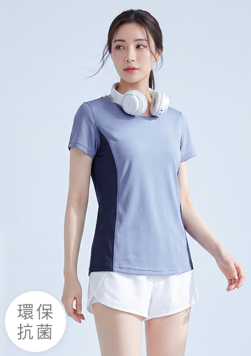 【限時$199】舒適.MIT永續環保材質-抗UV吸排抗菌配色圓領上衣
