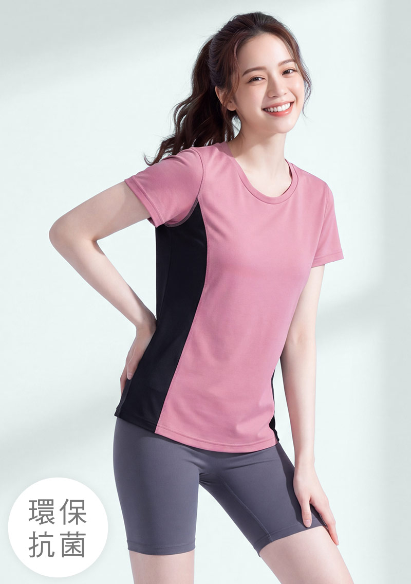 【限時$199】舒適.MIT永續環保材質-抗UV吸排抗菌配色圓領上衣