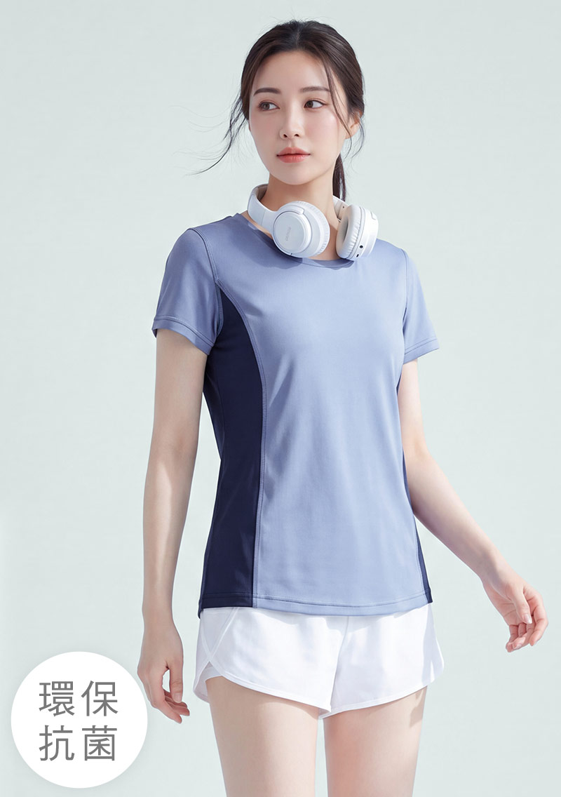 【限時$199】舒適.MIT永續環保材質-抗UV吸排抗菌配色圓領上衣